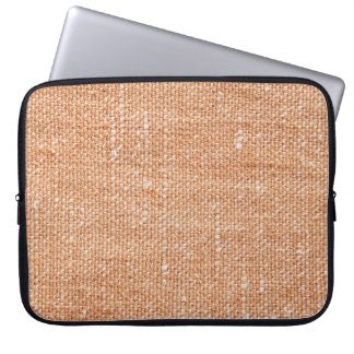 Housse Pour Ordinateur Portable Texture de fond en toile de lin marron