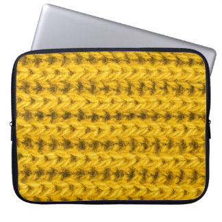 Housse Pour Ordinateur Portable Texture de laine jaune vif