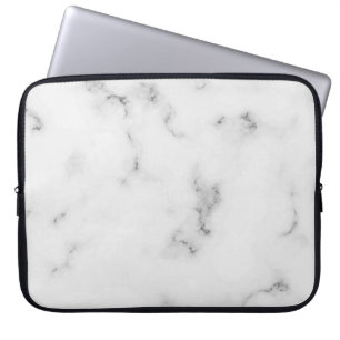 Housse Pour Ordinateur Portable Texture de marbre blanc de luxe