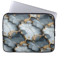 Texture de marbre bleu foncé avec veines d'or liqu