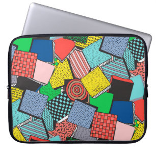 Housse Pour Ordinateur Portable Texture des blocs Abstraits dessinés à la main