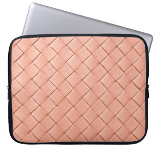 Housse Pour Ordinateur Portable Texture en cuir rose clair