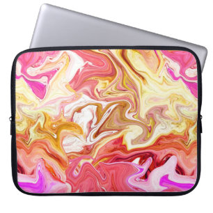 Housse Pour Ordinateur Portable Texture en marbre incolore, motif abstrait