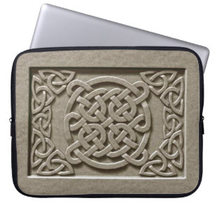 Housse Pour Ordinateur Portable Texture en pierre sculptée Céltic Knots Manche Ord