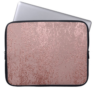Housse Pour Ordinateur Portable Texture or métallique, quartz rose.