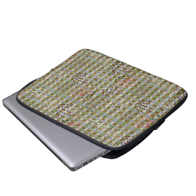 Housse Pour Ordinateur Portable Textured Pointillism Grid Pattern Artwork (Devant bas)