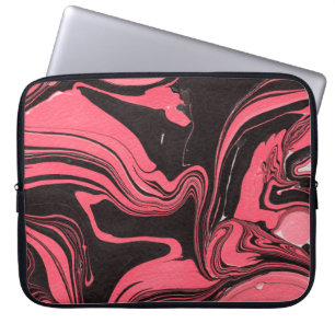 Housse Pour Ordinateur Portable Textures de papier rouge en marbre sur blanc ba