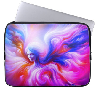 Housse Pour Ordinateur Portable The Colorful Wispy Angel on Front of a  
