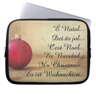 Housse Pour Ordinateur Portable thème de Noël avec boule de Noël