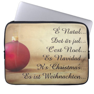 Housse Pour Ordinateur Portable thème de Noël avec boule de Noël