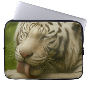 Housse Pour Ordinateur Portable Tigre blanc dans le rituel de toilettage privé