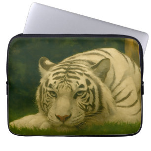 Housse Pour Ordinateur Portable Tigre blanc reposant dans l'ombre des bois