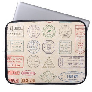 Housse Pour Ordinateur Portable timbres-poste vintages vintages de pays