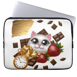 Housse Pour Ordinateur Portable "Time, Traitements, et Whiskers Collection"
