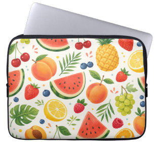 Housse Pour Ordinateur Portable Tissu à motif de fruits d'été Pastèque tropicale