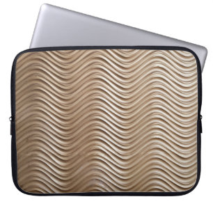 Housse Pour Ordinateur Portable Tissu rayé blanc et gris