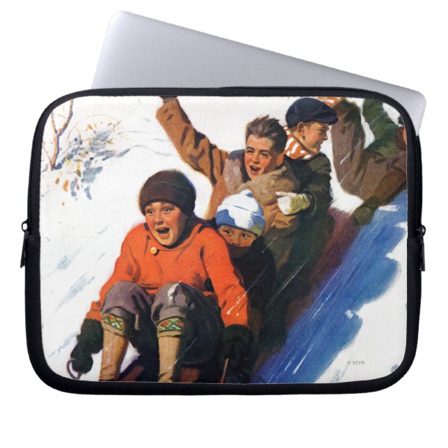 Housse Pour Ordinateur Portable Tobagganing (Devant)