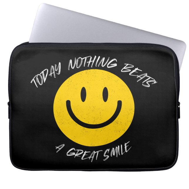 Housse Pour Ordinateur Portable Today Nothing Beats a Great Smile (Devant)