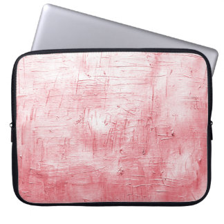 Housse Pour Ordinateur Portable Toile rouge métallique : Elégance de la brosse.