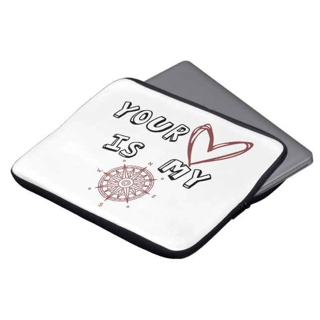 Housse Pour Ordinateur Portable Ton coeur est mon boussole (Devant haut)
