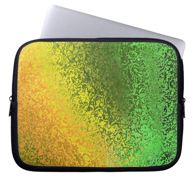 Housse Pour Ordinateur Portable Tons brillants vert et jaune (Devant)