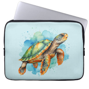 Housse Pour Ordinateur Portable Tortue à peinture mignonne