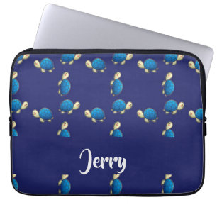 Housse Pour Ordinateur Portable tortue bleue