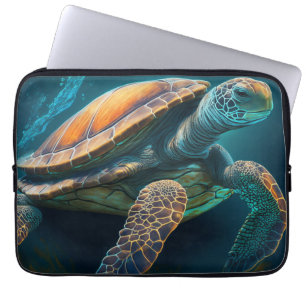 Housse Pour Ordinateur Portable Tortue de mer nageant dans l'océan