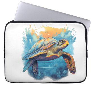 Housse Pour Ordinateur Portable Tortue sous-marine sereine