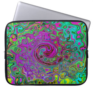 Housse Pour Ordinateur Portable Tourbillonnement Liquide Abstrait Violet Groovy Ré