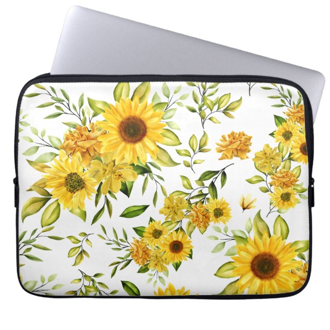 Housse Pour Ordinateur Portable Tournesol à l'aquarelle 8 (Devant)