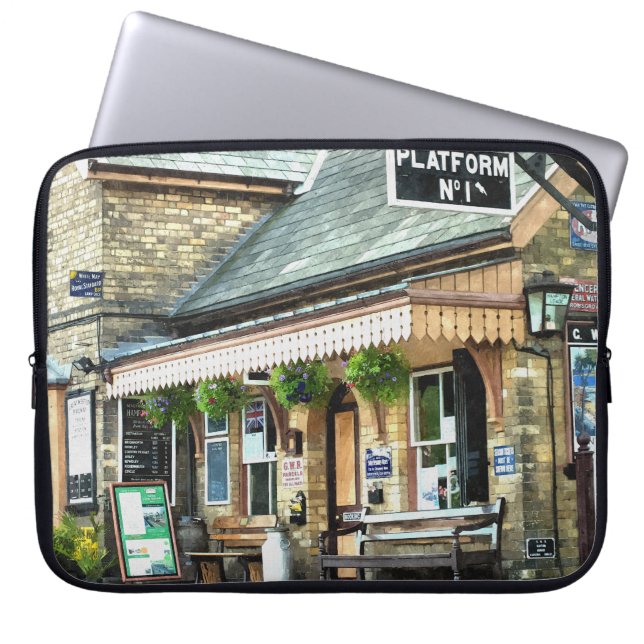 HOUSSE POUR ORDINATEUR PORTABLE TRAIN STATIONS (Devant)