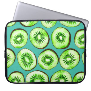Housse Pour Ordinateur Portable Tranches Kiwi sur turquoise