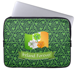 Housse Pour Ordinateur Portable Trèfle celtique irlandais