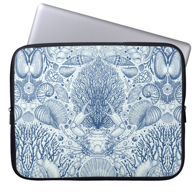 Housse Pour Ordinateur Portable Trésors de plage en bleu (Devant)