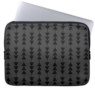 Housse Pour Ordinateur Portable Triangles à pendage noir moderne et élégant sur fu