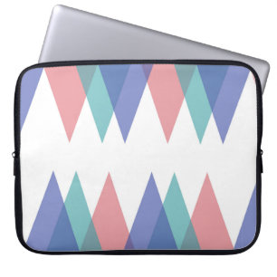 Housse Pour Ordinateur Portable Triangles bleus et coralliens