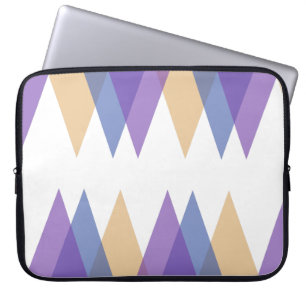 Housse Pour Ordinateur Portable Triangles pourpre, bleu et jaune