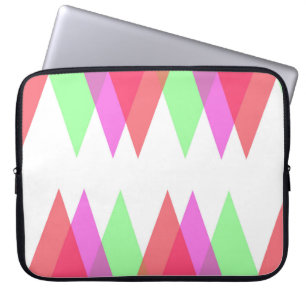 Housse Pour Ordinateur Portable Triangles rouges et vertes