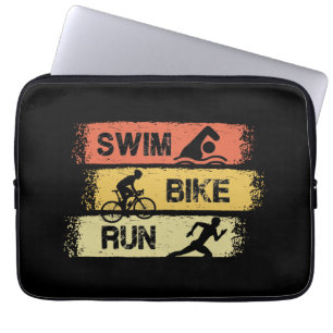 Housse Pour Ordinateur Portable Triathlon - Course à vélo de natation