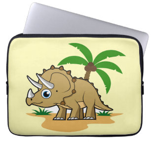 Housse Pour Ordinateur Portable Tricératops Dans Un Climat Tropical.