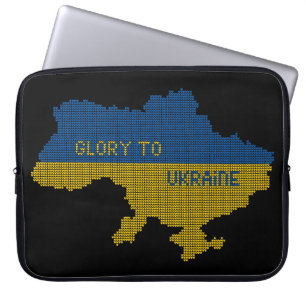 Housse Pour Ordinateur Portable Tricot Ukraine texte de la carte d'Etat Gloire à l