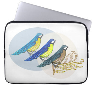 Housse Pour Ordinateur Portable Trois oiseaux