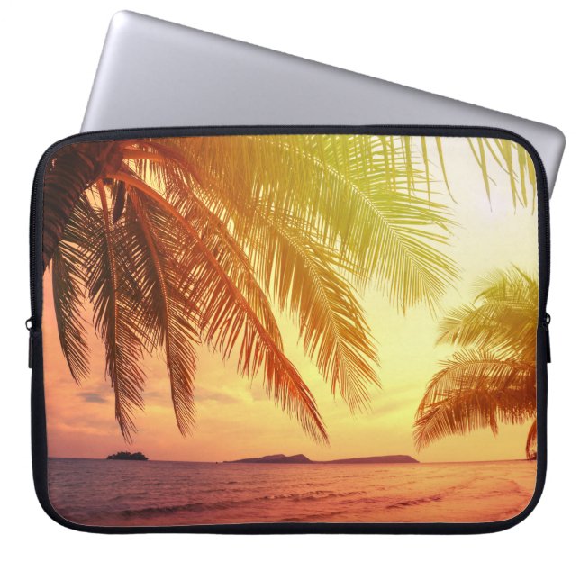 Housse Pour Ordinateur Portable Tropical Beach Paradise : Paysage serein. (Devant)