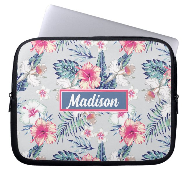 Housse Pour Ordinateur Portable Tropical Orchid Floral (Devant)