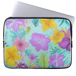 Housse Pour Ordinateur Portable Tropical Summer Floral Pattern - Bright Hibiscus 