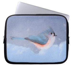 Housse Pour Ordinateur Portable Tufted Titmouse Painting - Cute Original Dog Art