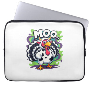 Housse Pour Ordinateur Portable Turquie Moo Vache Drôle Thanksgiving - Mignonne Tu