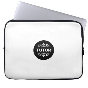 Housse Pour Ordinateur Portable Tuteur sur motif abstrait élégant en noir et blanc