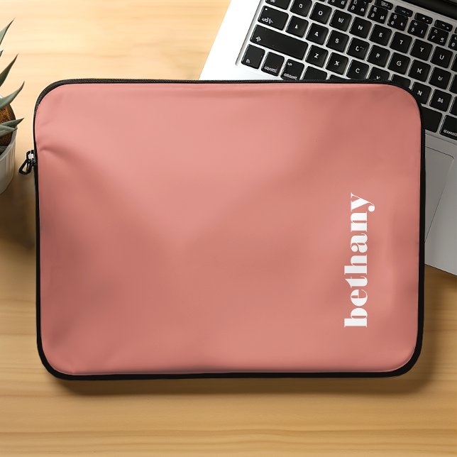 Housse Pour Ordinateur Portable Typographie Chunky personnalisée Terracotta (Créateur téléchargé)